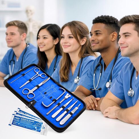 Core Flex Advanced Dissection Kit Biology Lab Anatomy Dissecting Set with Stainless Steel Scalpel Knife Handle Blades for Medical and Veterinary Students Stainless Steel 15-Piece in Kuwait