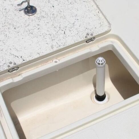 T-H Marine Overflow Drain Tube - 18 in Straight with Screen - Fits 1-1/2 in Thru-Hulls (1-5/8in OD Boot) - Livewell and Baitwell Drain Tube - PVC - Easy Pull Top Removal in Saudi Arabia