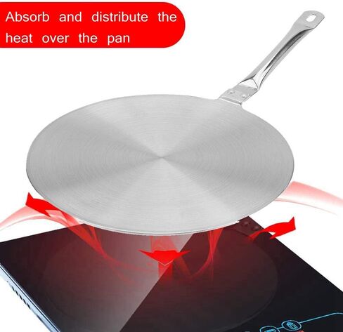 Heat Diffuser,Stainless Steel Induction Adapter Plate?Induction Hob Plate Heat Diffuser Medium Pans for Gas Stove Glass Cooktop Converter(20cm) in Saudi Arabia