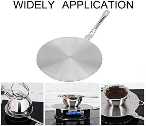 Heat Diffuser,Stainless Steel Induction Adapter Plate?Induction Hob Plate Heat Diffuser Medium Pans for Gas Stove Glass Cooktop Converter(20cm) in Saudi Arabia