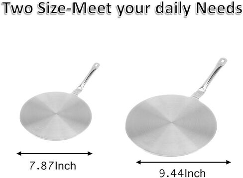Heat Diffuser,Stainless Steel Induction Adapter Plate?Induction Hob Plate Heat Diffuser Medium Pans for Gas Stove Glass Cooktop Converter(20cm) in Saudi Arabia