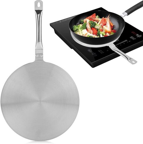 Heat Diffuser,Stainless Steel Induction Adapter Plate?Induction Hob Plate Heat Diffuser Medium Pans for Gas Stove Glass Cooktop Converter(20cm) in Saudi Arabia
