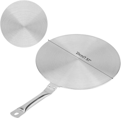 Heat Diffuser,Stainless Steel Induction Adapter Plate?Induction Hob Plate Heat Diffuser Medium Pans for Gas Stove Glass Cooktop Converter(20cm) in Saudi Arabia