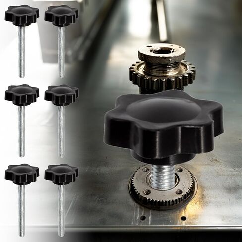 6Pcs Clamping Screw Knob M5 x 30 Plum Hex Shaped Hand Knobs Knurled Thumb Screw Handle Clamping Knob Male Thread Metric Thread in Saudi Arabia