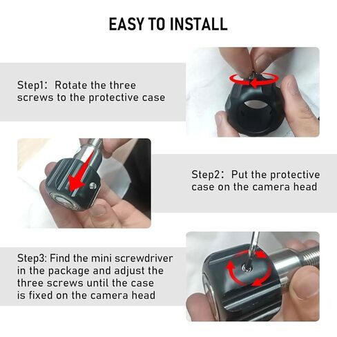 (قطعتان) غطاء حماية 40 مم/1.57 بوصة لرأس كاميرا الصرف الصحي، جهاز عرض بديل لمسبار كاميرا تصريف بقطر 0.87 بوصة/22 مم و0.9 بوصة/23 مم in Kuwait