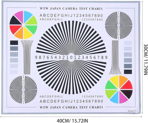 Camera Focus Calibration Card Lens Test Chart Color Wheel Chart for CCTV Installation Alignment Indoor Outdoor Use 15.74X11.81In Monitoring Focus Test Tool in Saudi Arabia