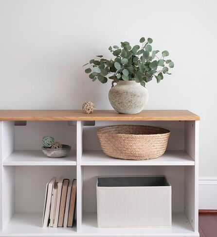 مزهرية من السيراميك البيضاء المصنوعة يدويًا ، مزهرية من الفخار المزخرفة مع أذنين للقطاعات المركزية ، المطبخ ، غرفة المعيشة ، هدايا ديكور غرفة النوم (بيج أبيض*، قصير) in Kuwait