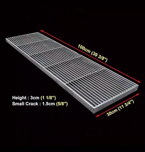 304 Stainless Steel Heavy Duty Bar Grating for Garden Drainage, Metal Gutter Grate Plate, 39.4x11.8in Sewer Cover for Yard & Outdoor Use in Kuwait