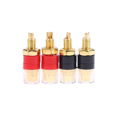 fengpeng 4/10Pcs Brass Terminal Connector with Transparent Shell Banana Plug Socket 4mm Gold Plated HiFi Speaker Amplifier Binding Posts(Style3) in Kuwait