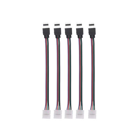 Fengpeng 5 قطعة 5050 LED RGB قطاع ضوء موصل 4 دبوس موصل للتحكم الطائر لحام كليب على ضفيرة محول الطاقة in Kuwait