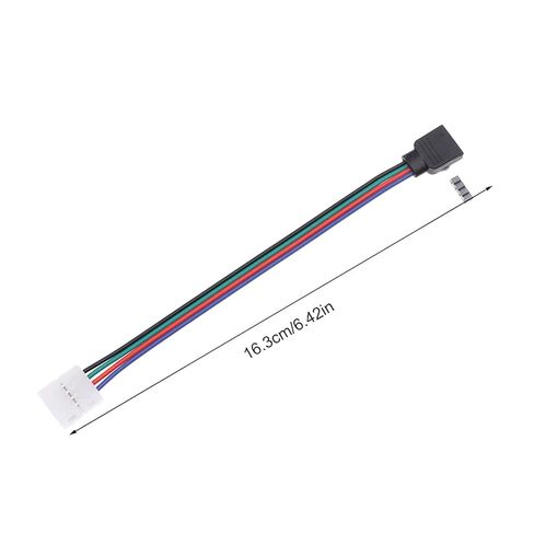 Fengpeng 5 قطعة 5050 LED RGB قطاع ضوء موصل 4 دبوس موصل للتحكم الطائر لحام كليب على ضفيرة محول الطاقة in Kuwait