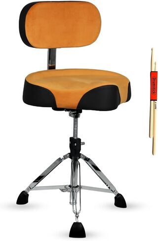5 CORE Drum Throne مع مسند ظهر 4 بوصات مقعد مبطن دوار قابل للتعديل 26.5 بوصة كرسي طبول مع مقعد دراجة نارية مريح مخملي عالي التحمل بسعة 441 رطل للبالغين والأطفال - DS VEL Rest SWL (أحمر) in Saudi Arabia