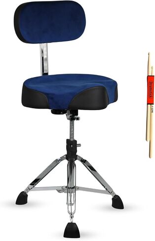 5 CORE Drum Throne مع مسند ظهر 4 بوصات مقعد مبطن دوار قابل للتعديل 26.5 بوصة كرسي طبول مع مقعد دراجة نارية مريح مخملي عالي التحمل بسعة 441 رطل للبالغين والأطفال - DS VEL Rest SWL (أحمر) in Saudi Arabia
