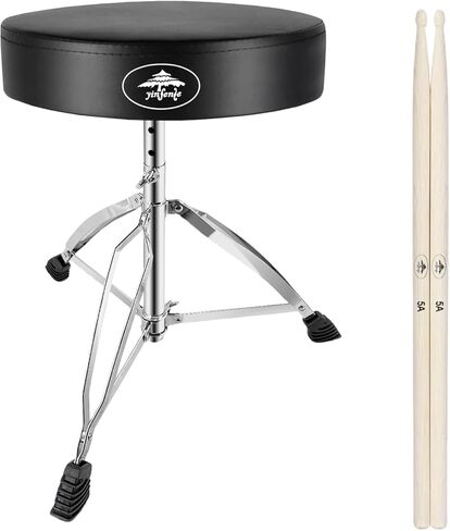 Saddle Drum Throne, Adjustable Height Drum Stool for Adults Beginner Drummers with Padded Seat and Tripod Base, Ergonomic Stool for Drum Set, Suitable for Drummers, Men, Teens in Kuwait