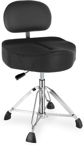 ROWELL Drum Throne with Backrest Height Adjustable Hydraulic Drum Stool 5.2 inch Thickened Cushion Drums Seat Heavy Duty Motorcycle Drums Stool Airlift Guitar Chair for Adult Drummers in Kuwait