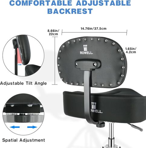 ROWELL Drum Throne with Backrest Height Adjustable Hydraulic Drum Stool 5.2 inch Thickened Cushion Drums Seat Heavy Duty Motorcycle Drums Stool Airlift Guitar Chair for Adult Drummers in Kuwait