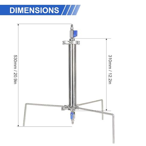 Closed Loop Extractor, with Tripod and Pressure Pipe Extractor Kit for Extract from Plant Leaves, Stainless Steel Vacuum Chamber/Tube 45 Gram in Kuwait