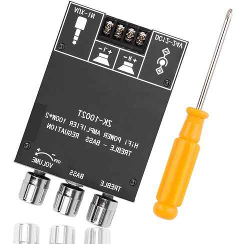 ZK-1002T Bluetooth 5.0 Amplifier Board,100W+100W 2.0 Channel HiFi Subwoofer Audio Amp Board with Treble and Bass Control, DC 12-24V, BT and AUX Inputs,Audio Amplifier Module for DIY Speakers in Kuwait