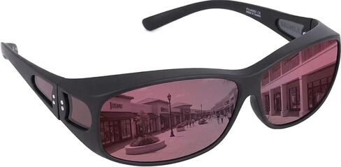 Unisex Fit Over Wrap Sunglasses Polarized Lens Wear Over Eyeglasses UV400 Protection Shades for Men and Women Outdoor Activities Driving, Fishing - Matt Black/Rose Pink REVO (Pack in Case) in Saudi Arabia