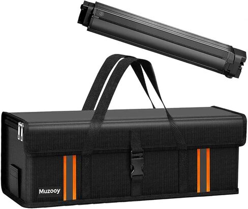 Ebike Battery Bag, 8 Layers, Fire Protection, Fireproof Battery Bag, Waterproof, Explosion-Proof, Ebike Battery Protective Case, black red, L, Useful in Saudi Arabia