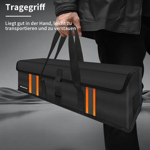 Ebike Battery Bag, 8 Layers, Fire Protection, Fireproof Battery Bag, Waterproof, Explosion-Proof, Ebike Battery Protective Case, black red, L, Useful in Saudi Arabia
