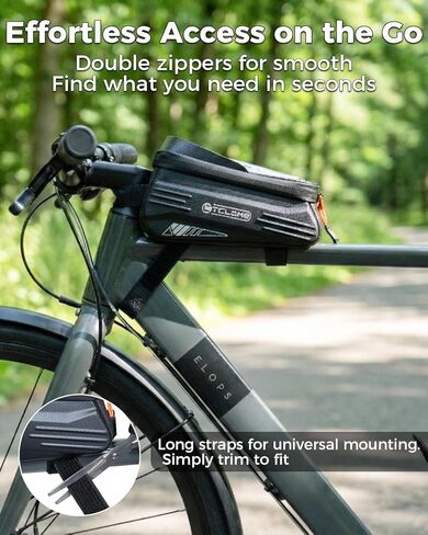 Bike Phone Front Frame Bag, Water-Resistant Bicycle Top Tube Bag, Sensitive Touch Screen Bike Phone Mount Holder for Road Mountain E-bike, Cycling Pouch, Bike Accessories for Phones in Kuwait