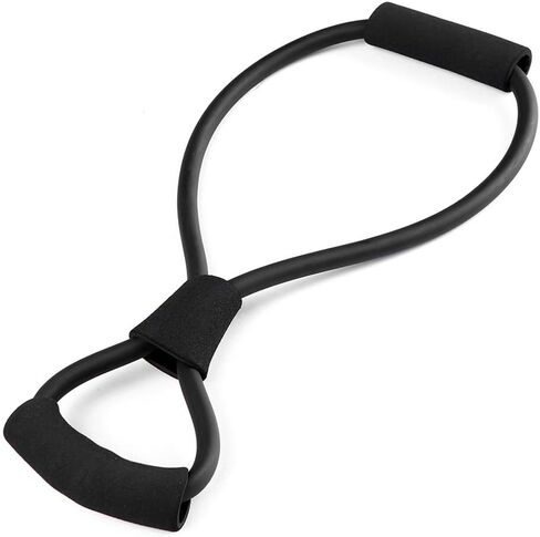 Premium Latex 8 Shaped Band with Non-Slip Foam Handles Elastic Exercise for Yoga Chest Stretch Fitness Training Physical Therapy Daily Workout in Kuwait