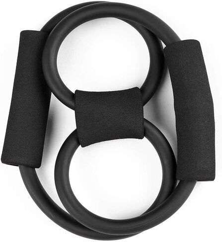 Premium Latex 8 Shaped Band with Non-Slip Foam Handles Elastic Exercise for Yoga Chest Stretch Fitness Training Physical Therapy Daily Workout in Kuwait
