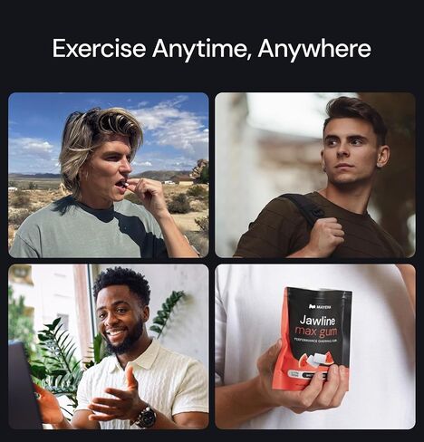 حزمة ماينا النهائية | مجموعة تمارين الفك الأساسية من Mayena (4 مستويات مقاومة) وعلكة Jawline Max من Mayena (البطيخ / 40 قطعة) | خط إنتاج كامل لتقوية الوجه وتحديد الفك in Kuwait