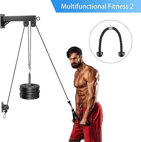 نظام البكرة آلة الكابلات 280LB LAT المنسدلة المرفقات توسيع الصدر التدريب على ممارسة اللياقة البدنية صالات رياضية منزلية in Kuwait