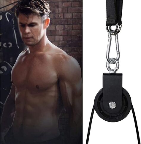 Portable Fitness Triceps Handle Bar Pulley System DIY Gym Cable Attachment Kit Resistance in Saudi Arabia