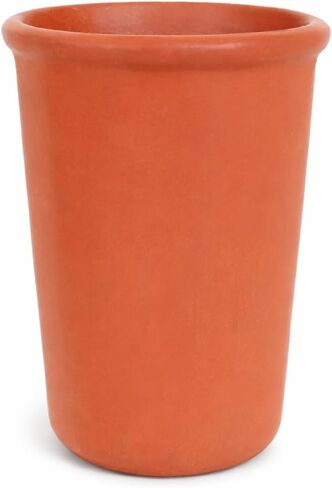 Terracotta Mud Designer Farkenware Clay Glass/Tumbler التقليدية (250-300 مل) لـ Microwave Safe | ريفي وفني ومستدام لمياه الشرب والشاي والحليب واللاسي (حزمة 1) in Kuwait
