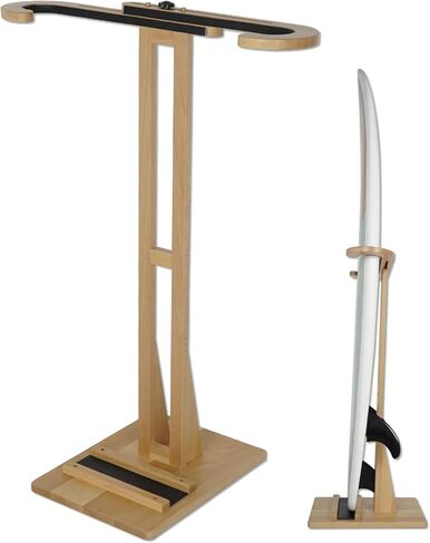 Surfboard Stand Rack, Adjustable Vertical Surf Board Rack with Floor-Standing Design, Storage & Display for Shortboard and Longboard, Beech Wood, Yellow in Kuwait
