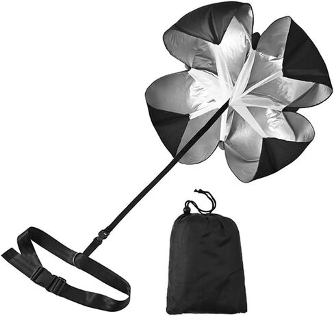 Qtopun 56 Inches Running Speed Training Parachute, Speed Chute Resistance Powerchute Umbrella with Adjustable Strap for Running, Football, Soccer Speed Training in Kuwait