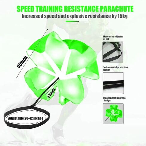 Running Speed Chute Resistance Parachute 56 inch Powerchute Umbrella Training Sprint Power Soccer Trainer for Runner, Football, Soccer Drilling in Saudi Arabia