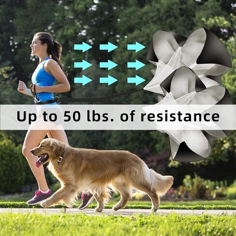 حزمة مظلات للجري مكونة من قطعتين - شلال مقاوم للسرعة مقاس 56 بوصة لكرة القدم وتدريب كرة السلة - للبالغين والشباب والأطفال (أسود) in Kuwait