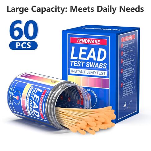 طقم اختبار الرصاص 60 مسحة بحجم السفر، نتائج 30 ثانية، طقم اختبار طلاء الرصاص للاستخدام المنزلي المنزلي لأطباق المياه ولعب السيراميك والأواني الزجاجية والجدران والأثاث والمجوهرات وجميع الأسطح in Saudi Arabia