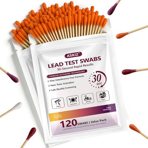 60 Swabs Lead Test Kit,Quick Results in 30s Lead Detector,Enhanced Lead Testing Formulation at Home Lead Paint Test Kit Testing for Paint,Crockery,Toys,Jewellery,Metals, Ceramics,Woodwork in Kuwait