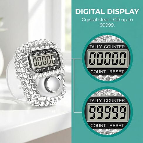Electronic Tally Counter with Display, Resettable Portable Electronic Finger Counter for Golf, Track and Field, Lap Counting in Saudi Arabia