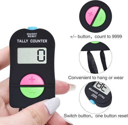 VANVENE Electronic Hand Clicker Counter,Easy to Operate Tally Counter, Supermarket People Flow Manual Additio Subtraction Counter Clicker,for Golf/Football Sports in Kuwait