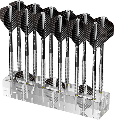 Dart Stander,Acrylic material Darts Holder with Accessories Storage,Can Hold 12pcs, Compact & Durable Dart Accessories Organizer, Soft/Steel Darts Display in Saudi Arabia