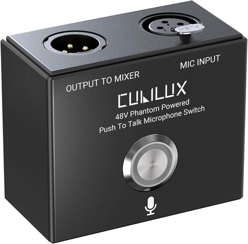 Cubilux MMX-2 XLR Push-to-Talk (PTT) Microphone Switch - 48V Phantom Power Pass-Through | LED Indicator | 1/4" ARRI Mount - Aluminum Momentary MIC On Switcher for Podcasting, Streaming in Saudi Arabia