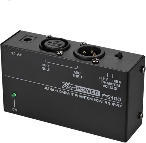 PS400 Phantom Power Universal Microphone Phantom Power Supply 12V/48V Ultra-Compact Condenser Input -110-240V Output -12V in Saudi Arabia