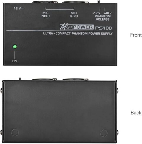 PS400 Phantom Power Universal Microphone Phantom Power Supply 12V/48V Ultra-Compact Condenser Input -110-240V Output -12V in Saudi Arabia