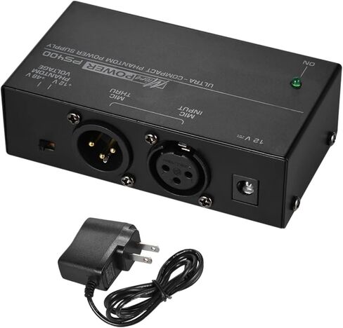 PS400 Phantom Power Universal Microphone Phantom Power Supply 12V/48V Ultra-Compact Condenser Input -110-240V Output -12V in Saudi Arabia