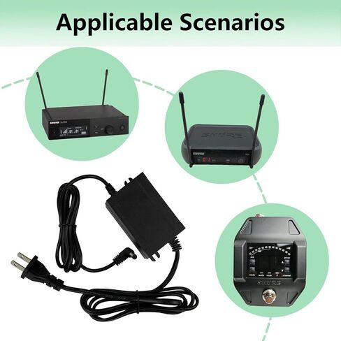 محول طاقة 12 فولت تيار مستمر متوافق مع مستقبل ميكروفون Shure PS24US، سلك لـ PS23US PS21US PS23 PS-21 PS-23 لـ BLX4، BLX4R، FP33، GLXD6، P2T، PG4، PGX4، PGXD4 واستبدال UAbiasT in Kuwait