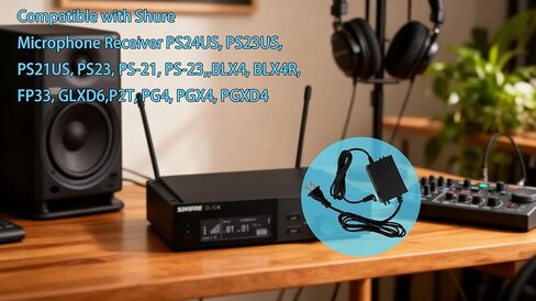 محول طاقة 12 فولت تيار مستمر متوافق مع مستقبل ميكروفون Shure PS24US، سلك لـ PS23US PS21US PS23 PS-21 PS-23 لـ BLX4، BLX4R، FP33، GLXD6، P2T، PG4، PGX4، PGXD4 واستبدال UAbiasT in Kuwait