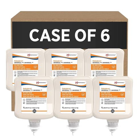 كريم SC Johnson Professional 1L Stokoderm Universal Pure Defense للاستخدام الاحترافي ضد الماء والمواد الزيتية، خرطوشة 1 لتر، عبوة من 6 × 1 لتر عبوات خرطوشة للموزع اليدوي in Saudi Arabia