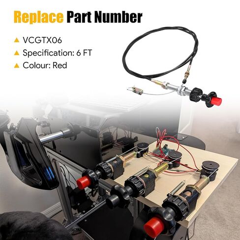 VCGTX06 6FT Heavy Duty Vernier Locking Throttle Cable Compatible with Household, Industrial and Commercial PTO and Dump Applications, with Detachable Cable Head in Kuwait