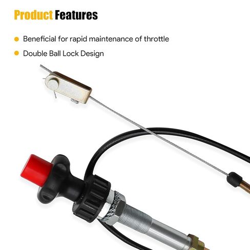 VCGTX06 6FT Heavy Duty Vernier Locking Throttle Cable Compatible with Household, Industrial and Commercial PTO and Dump Applications, with Detachable Cable Head in Kuwait